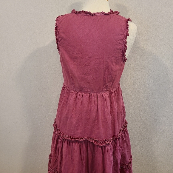 Sundance Easy Beauty Tiered Ruffle Dress in Berry - Picture 4 of 6